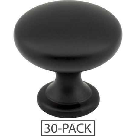 ELEMENTS BY HARDWARE RESOURCES 30-Pack of the 1-3/16" Diameter Matte Black Madison Cabinet Mushroom Knob 3910-MB-30